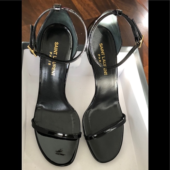 YSL โจ Saint Laurent โจ JANE 80 BLACK PATENT SIZE 38 - Picture 1 of 6
